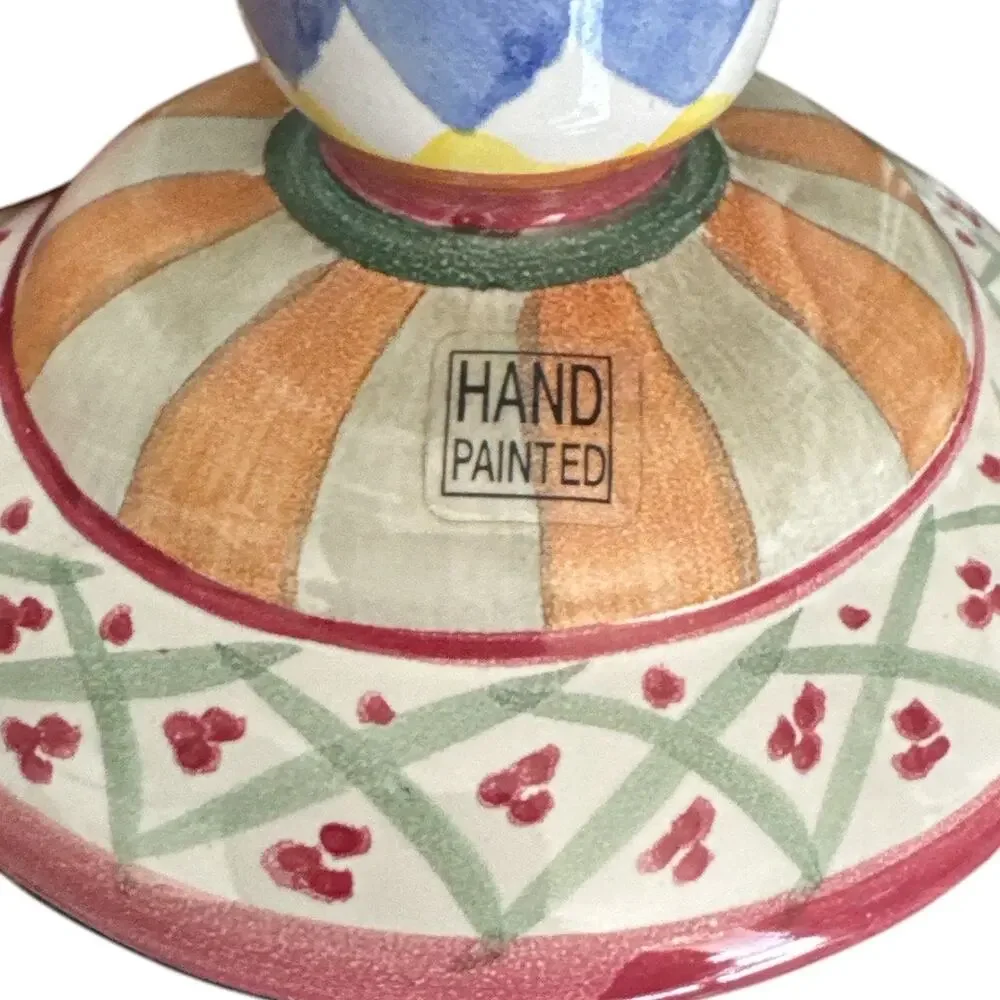 Hand Painted Colorful Unique Multicolored Candle Holders